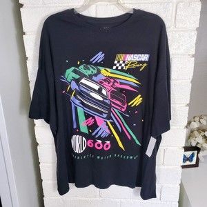 Nascar T-Shirt World 600 Charlotte Motor Speedway Black Men's Size XXL New